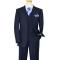 Bertolini Navy Blue With Blue Windowpanes  Wool & Silk Blend Vested Suit 79434-1